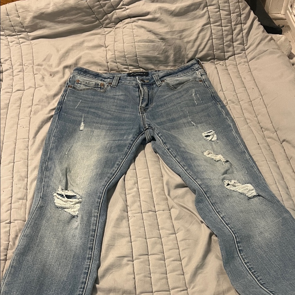 Aeropostale Light Blue Distressed Skinny Jeans